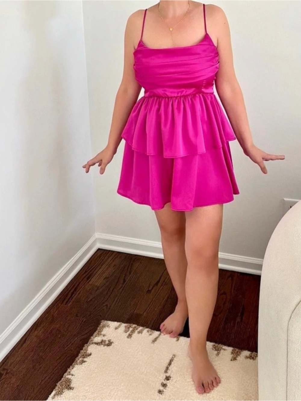 Lucy in the Sky Pink Draped Mini Dress Like New